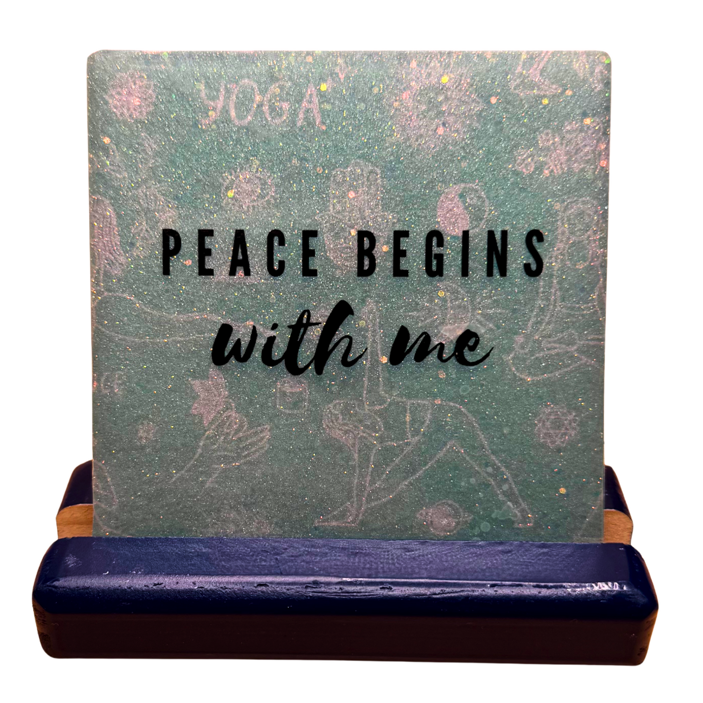 Handmade Glitter Coaster - Use as a Coaster or Mini Sign
