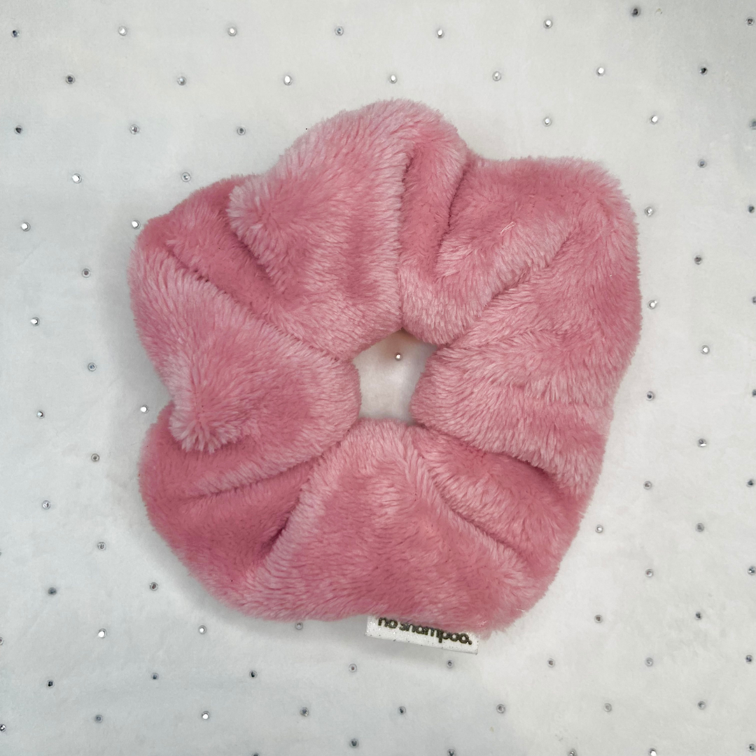 Mauve Pink Plush Towel Scrunchie