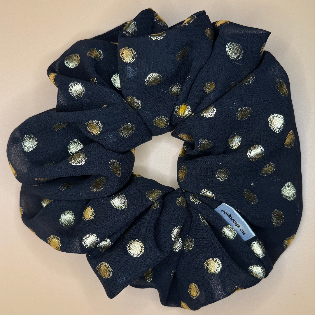 Gold Foil Polka Dot Jumbo Scrunchie