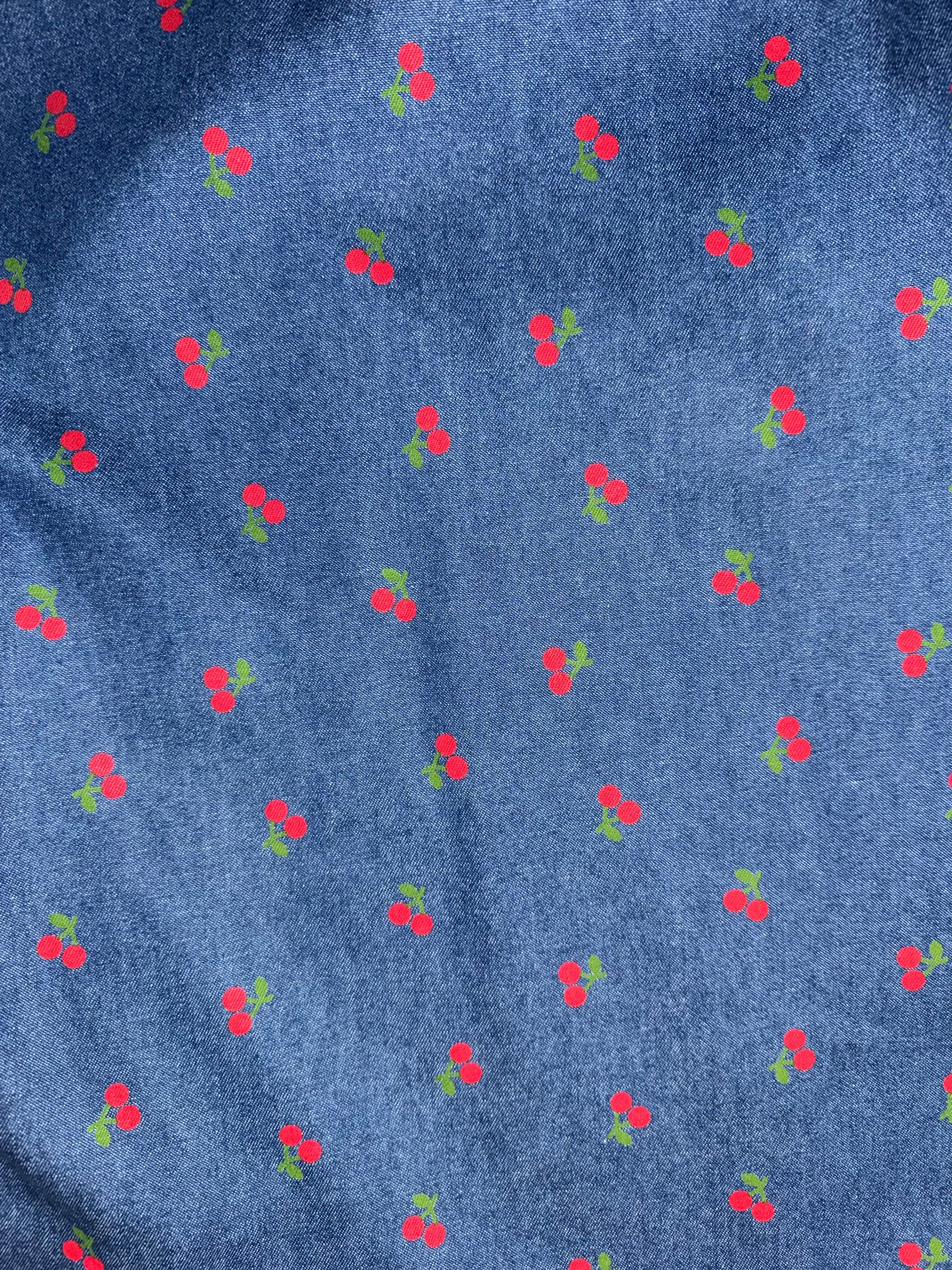 Denim Cherry Scrunchie