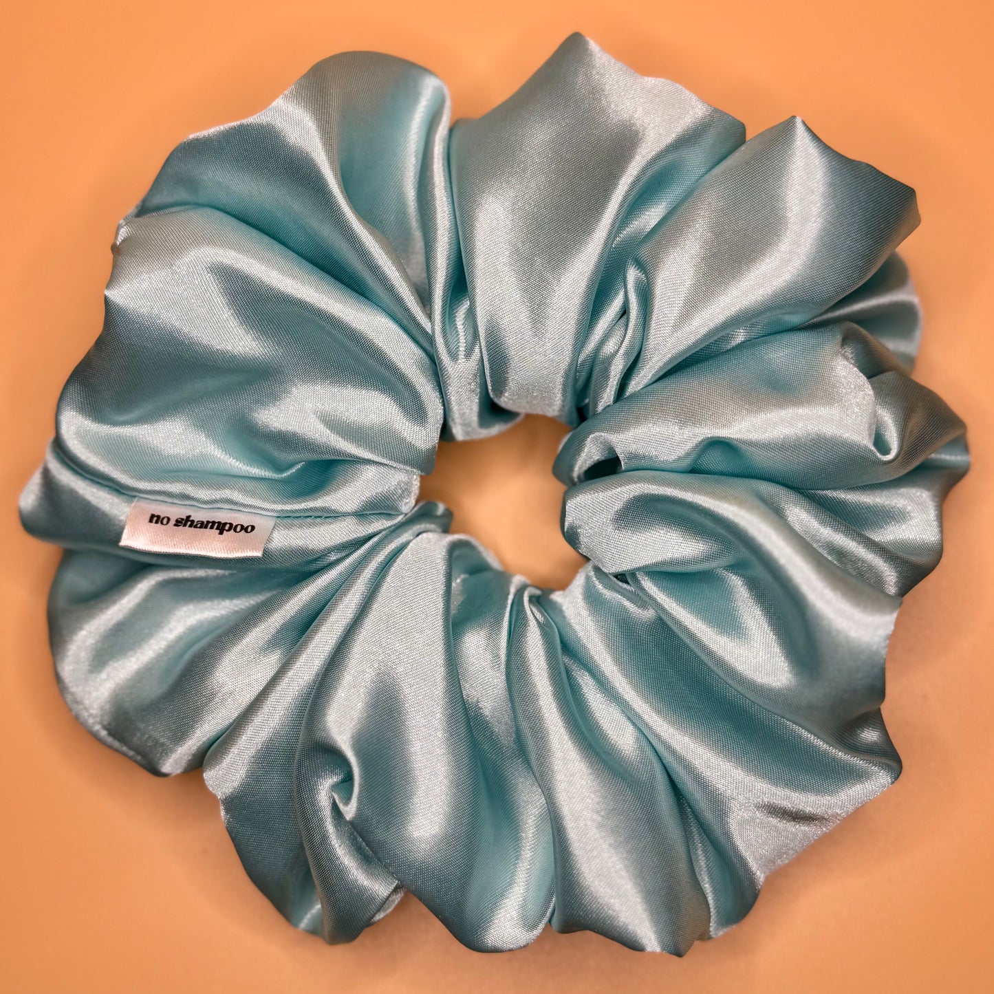 Sugar Blue Satin Scrunchie