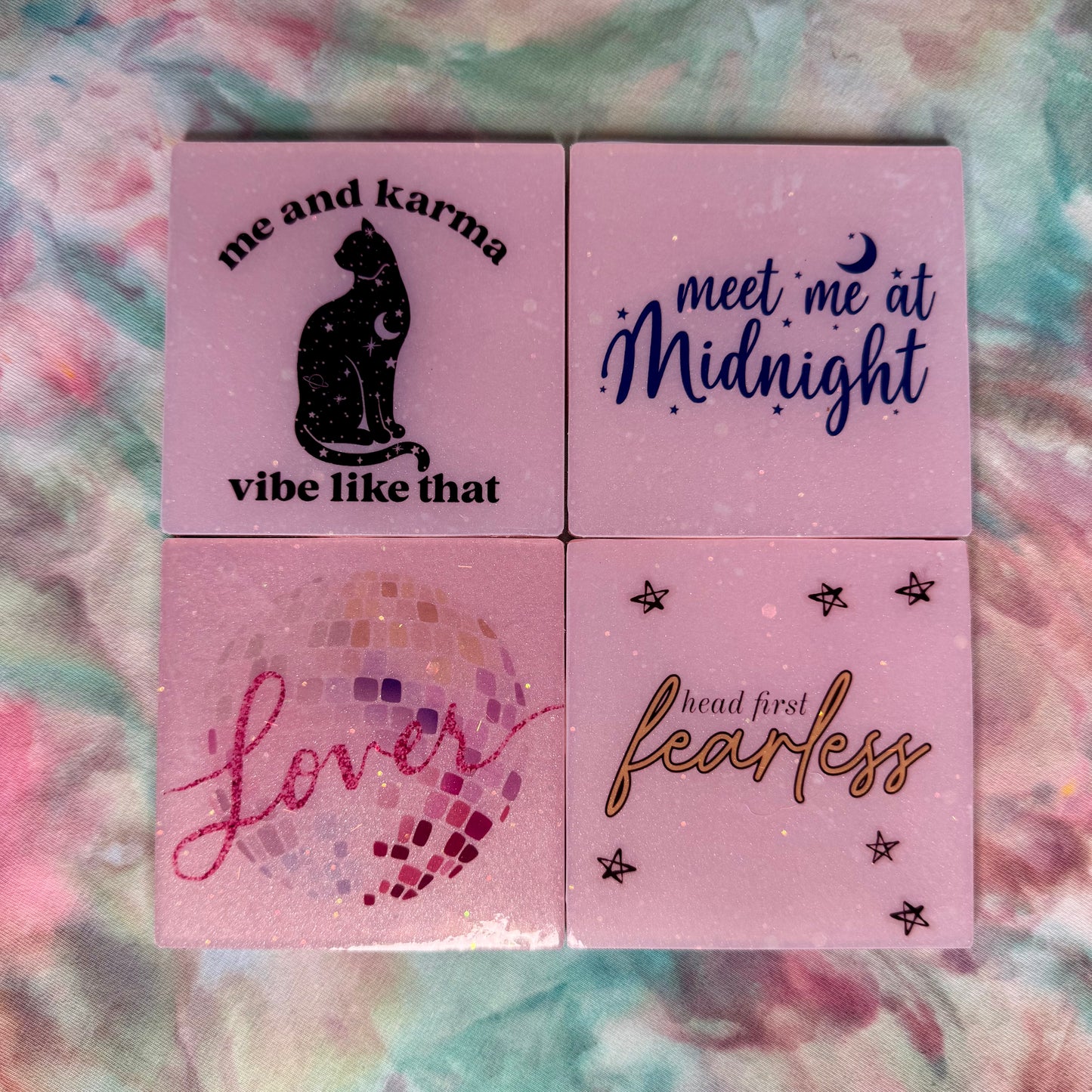 Handmade Glitter Coaster - Use as a Coaster or Mini Sign