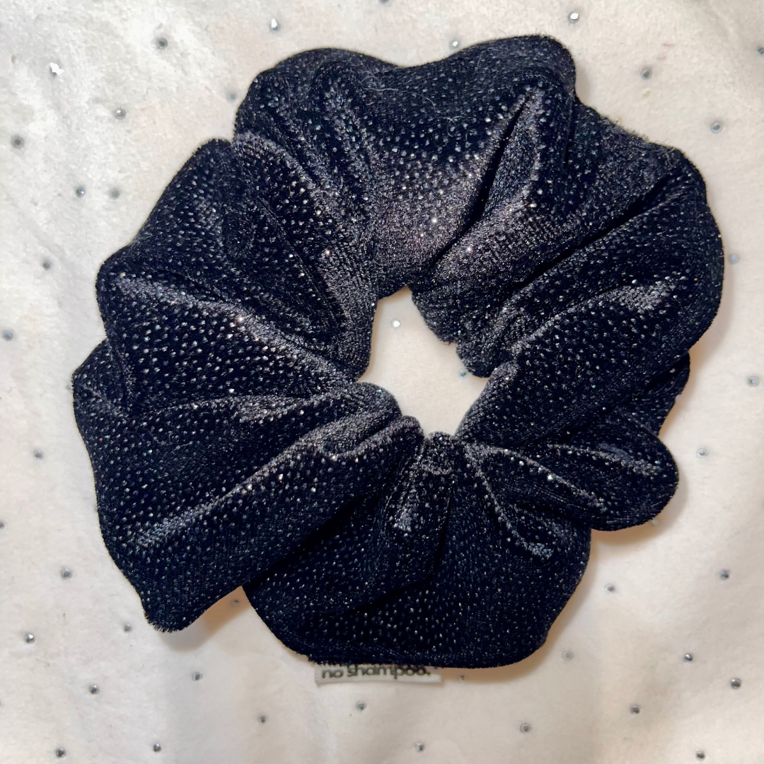 Classic Black Velvet Galaxy Scrunchie