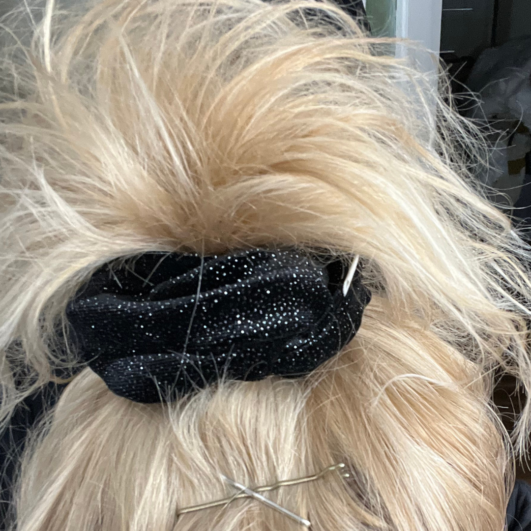 Classic Black Velvet Galaxy Scrunchie