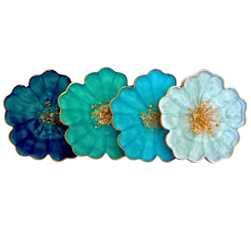 Flower coasters, handmade coasters, personalized coaster set to mix and match, decor