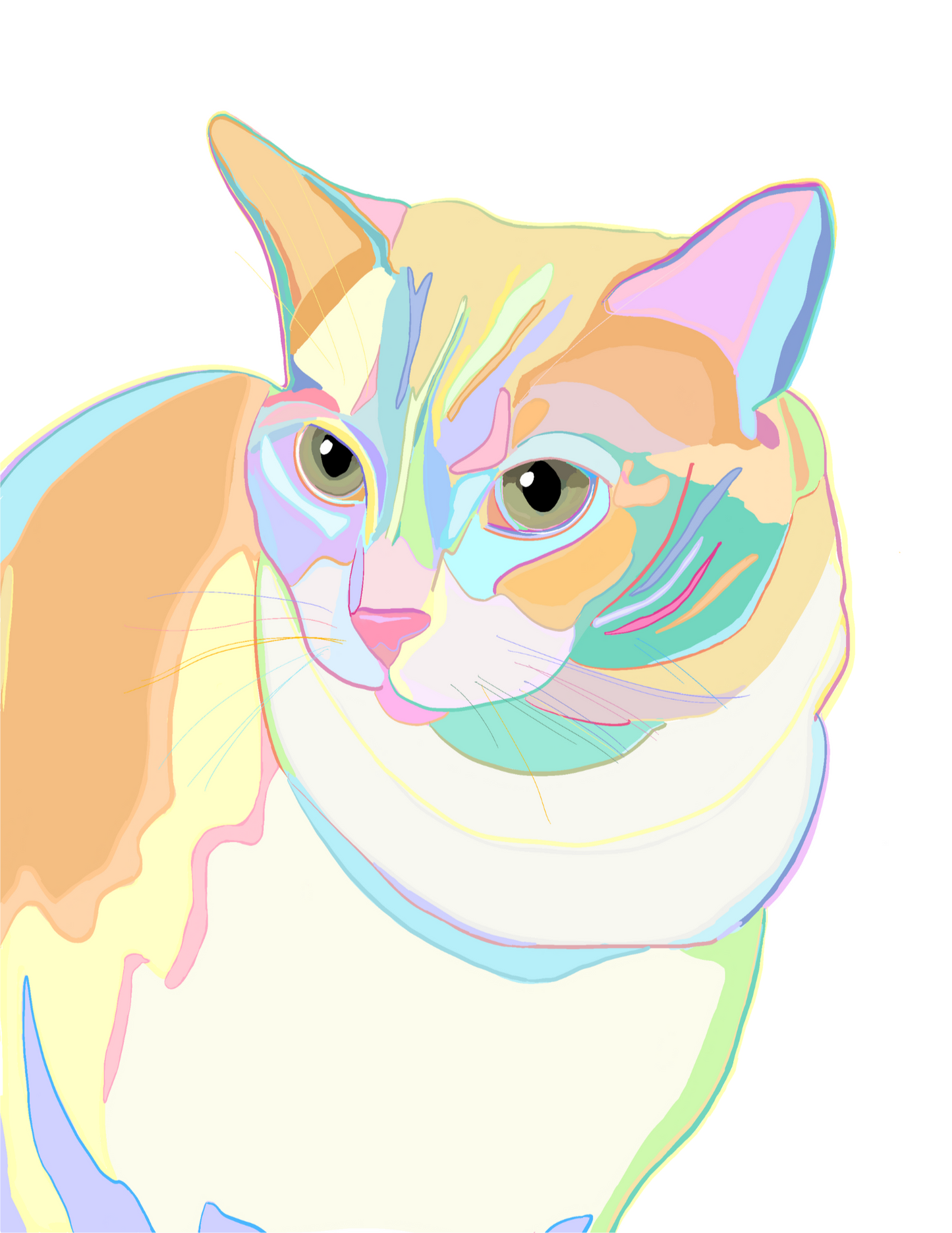Individual Cat Pop Art Pet Portrait!