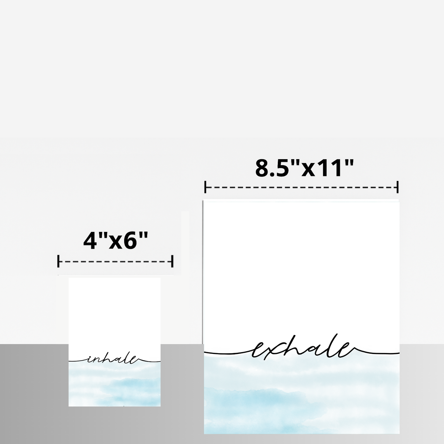 Inhale Exhale Print Set: Minimalist Black and White Wall Art