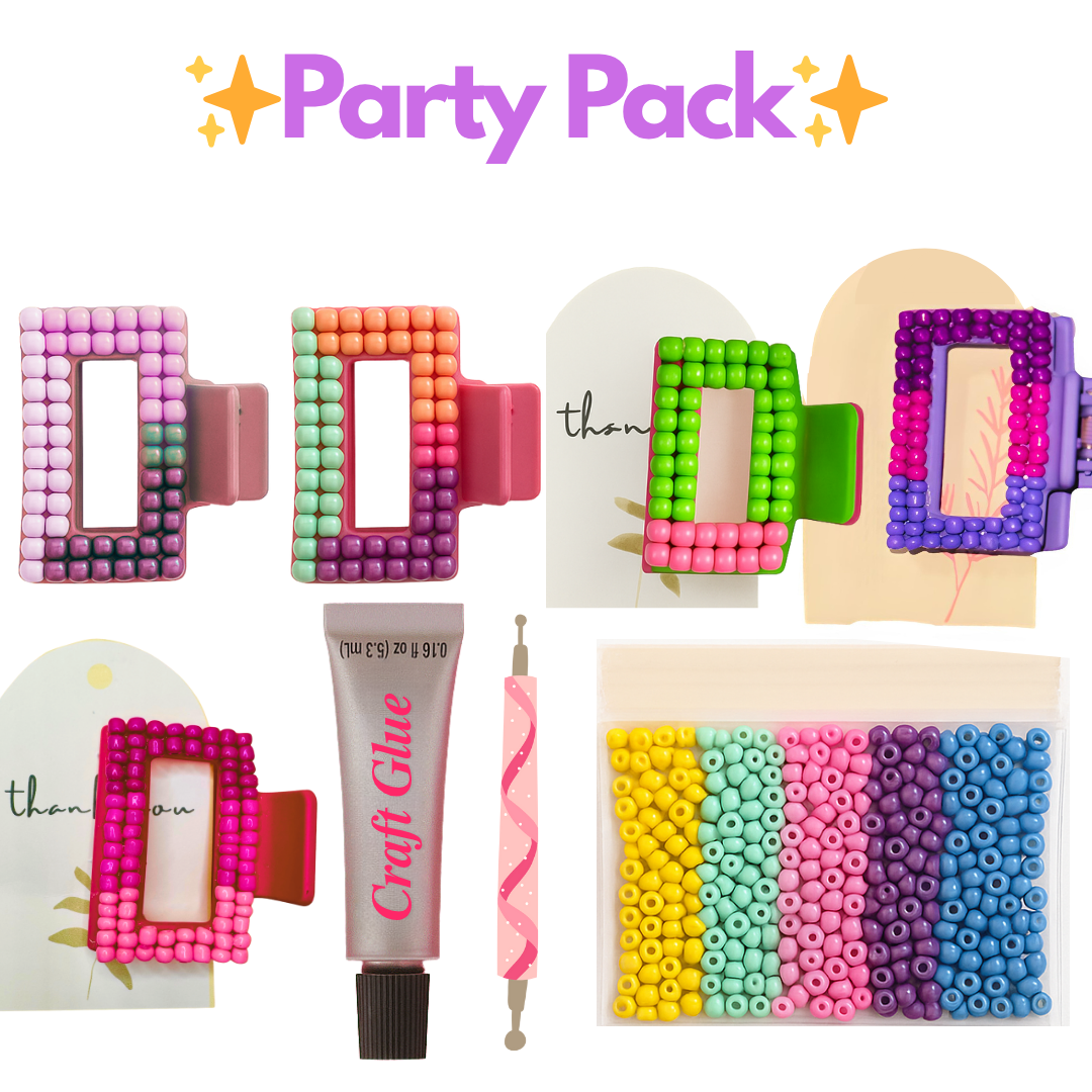 DIY Beaded Claw Clip Kit - Includes Beads, Glue & Precision Tool!