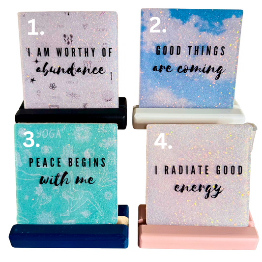 Handmade Glitter Coaster - Use as a Coaster or Mini Sign