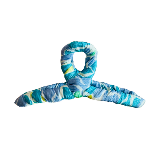 Fabric Hair Claw Blue Medium