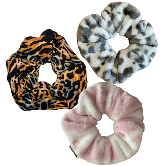 WILD Spirit Animal Print Scrunchie Duo