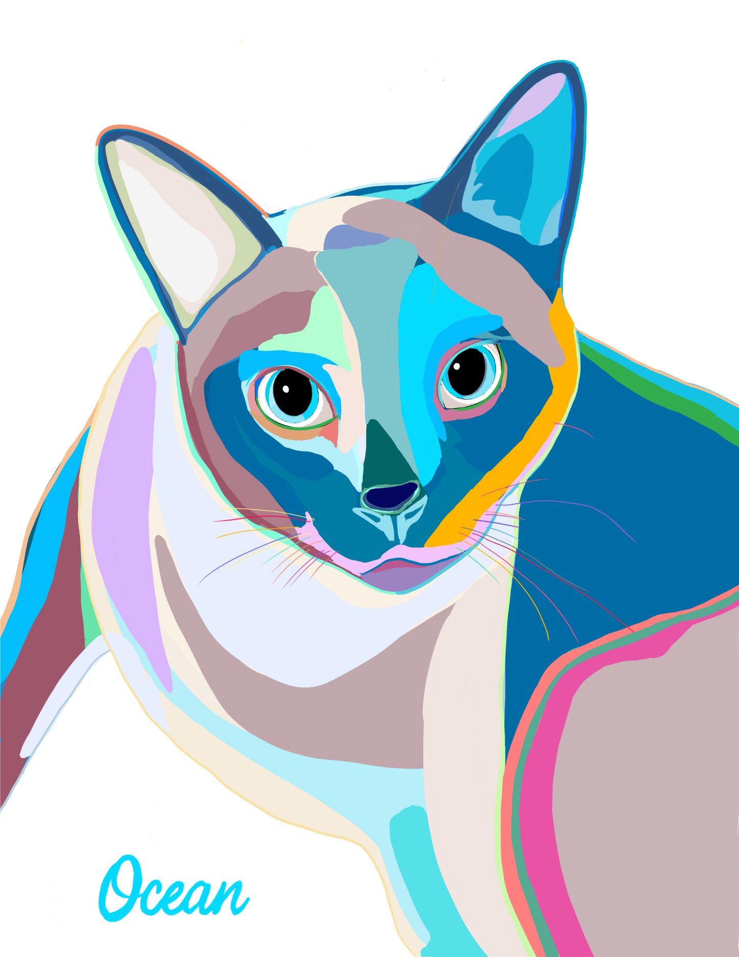 Individual Cat Pop Art Pet Portrait!