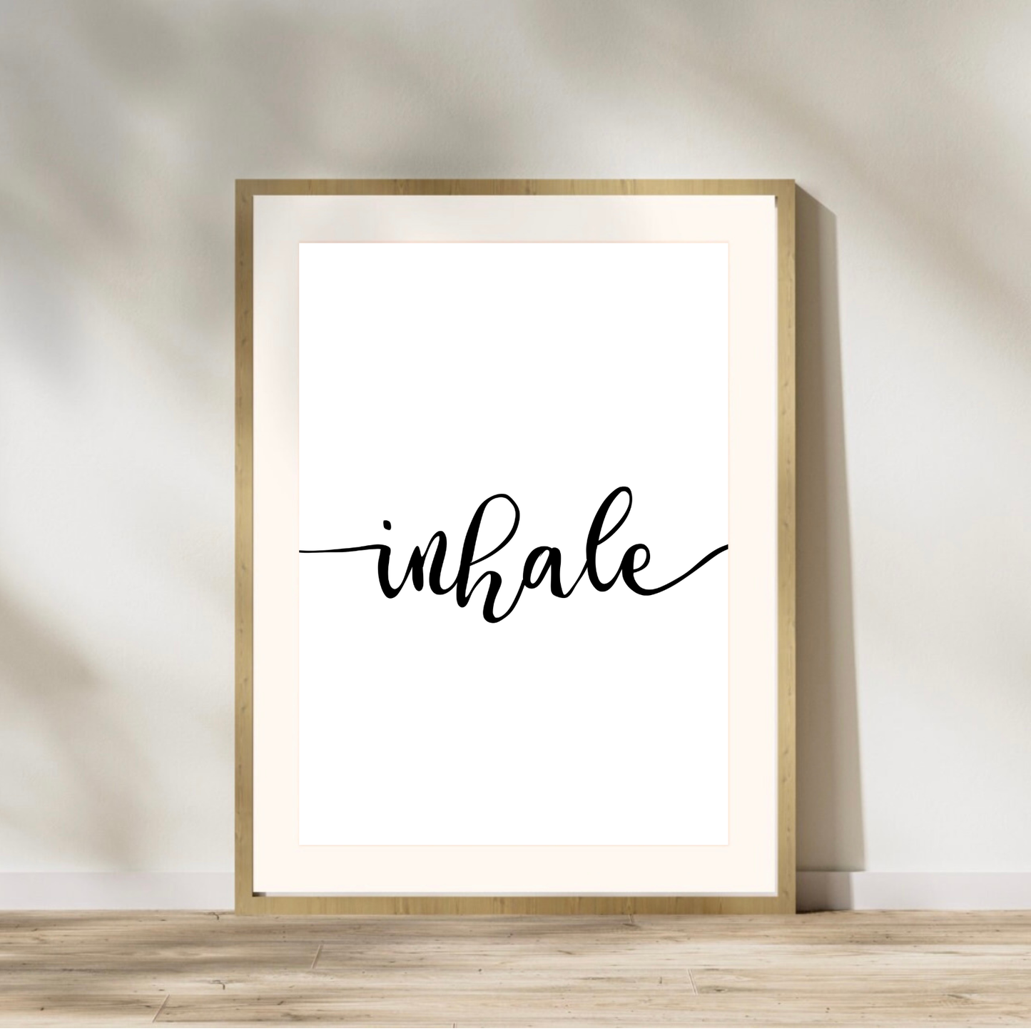 Inhale Exhale Print Set: Minimalist Black and White Wall Art