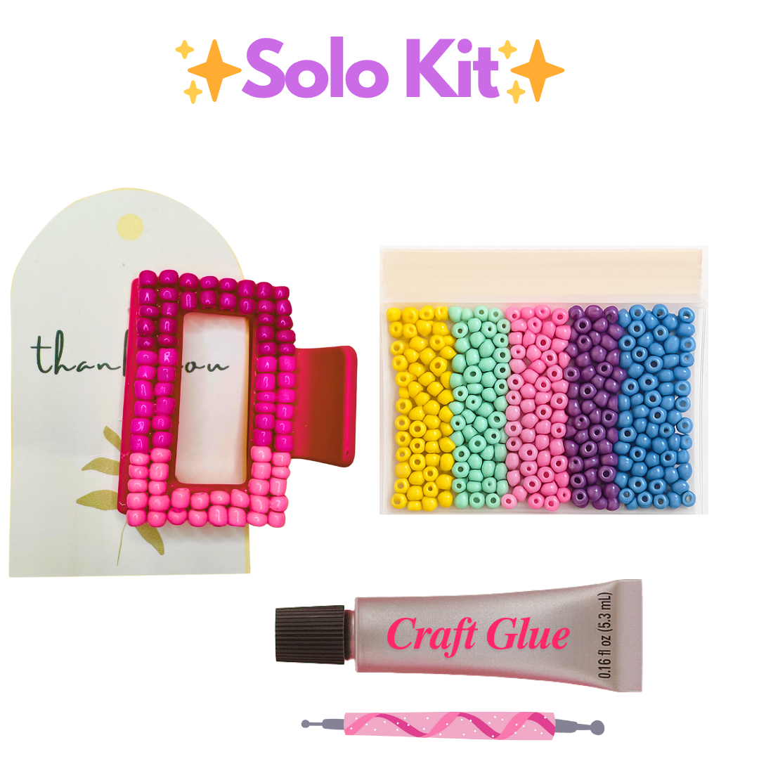 DIY Beaded Claw Clip Kit - Includes Beads, Glue & Precision Tool!