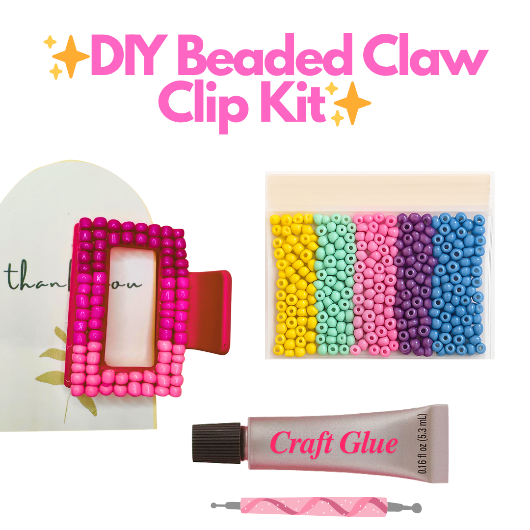 DIY Beaded Claw Clip Kit - Includes Beads, Glue & Precision Tool!