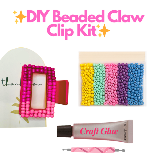 DIY Beaded Claw Clip Kit - Includes Beads, Glue & Precision Tool!