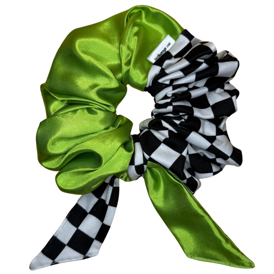 Half & Half Jumbo Bow Scrunchie Tie
