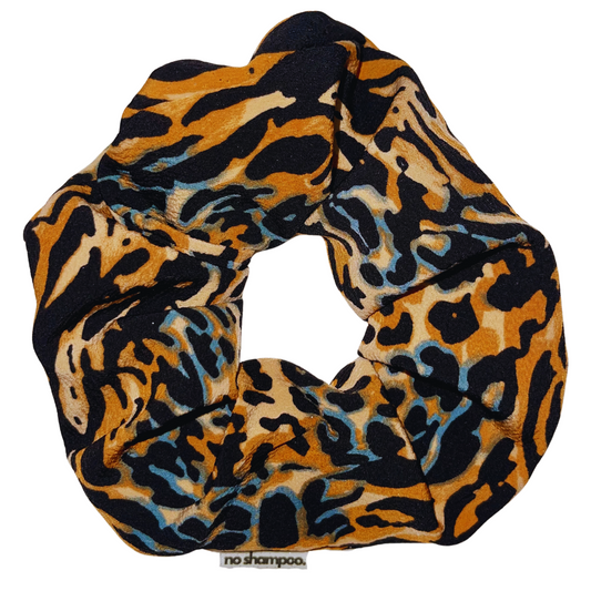 Leopard Blues Colorful Scrunchie