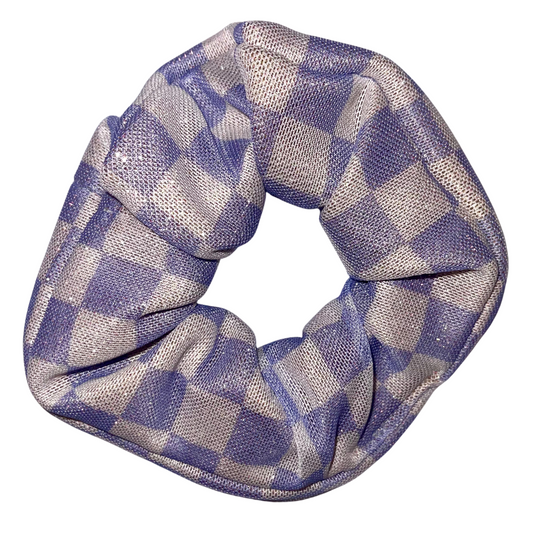 Glitter Checker Knit Scrunchie