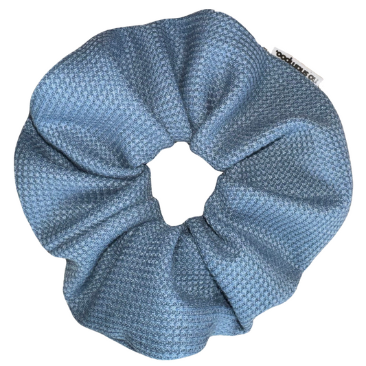 Denim Blues Waffle Knit Scrunchie