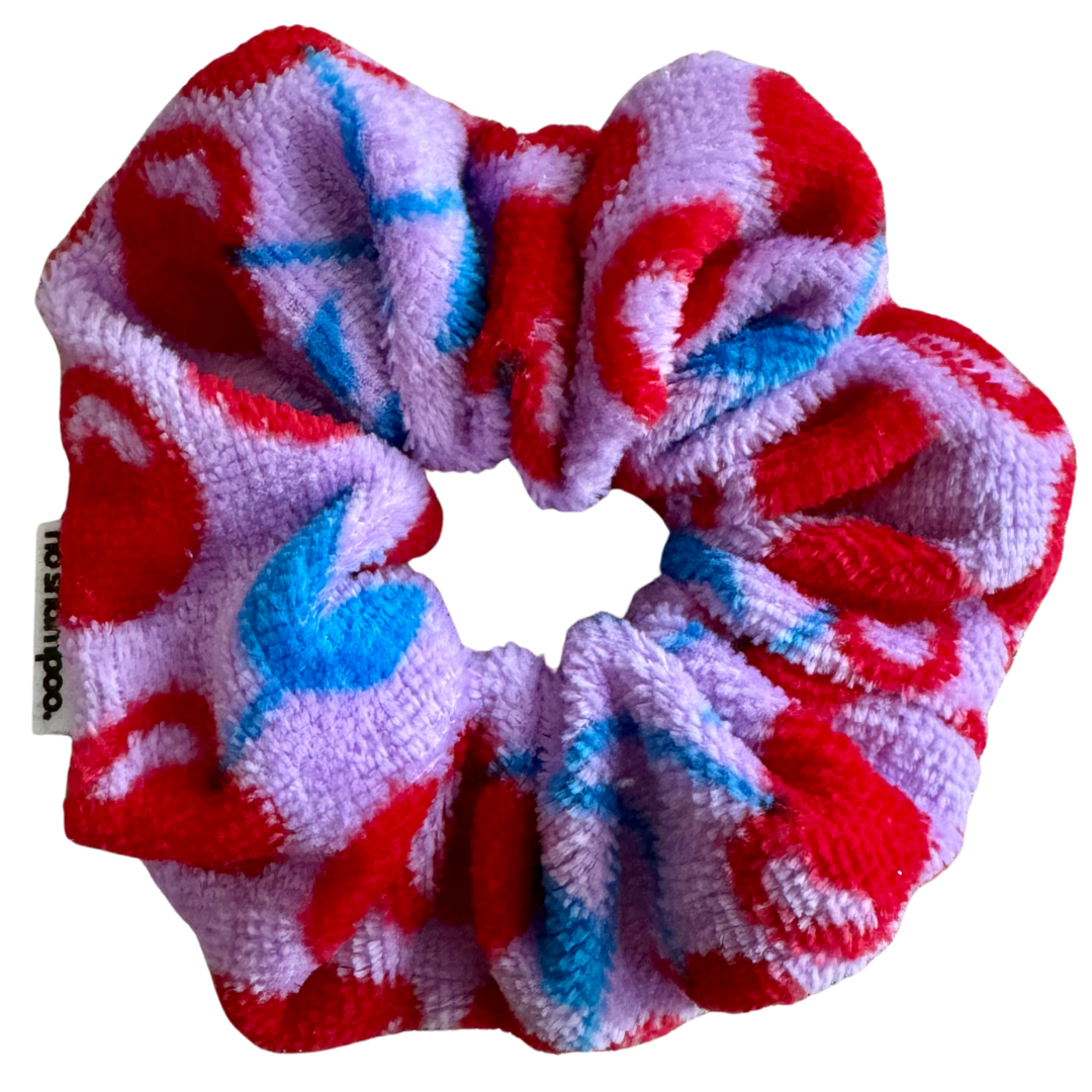 Cherry Lavender Towel Scrunchie