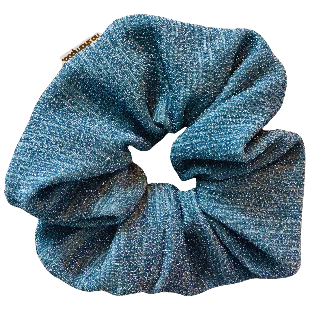 Sapphire Blue Glitter Scrunchie