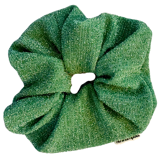 Emerald Green Glitter Scrunchie