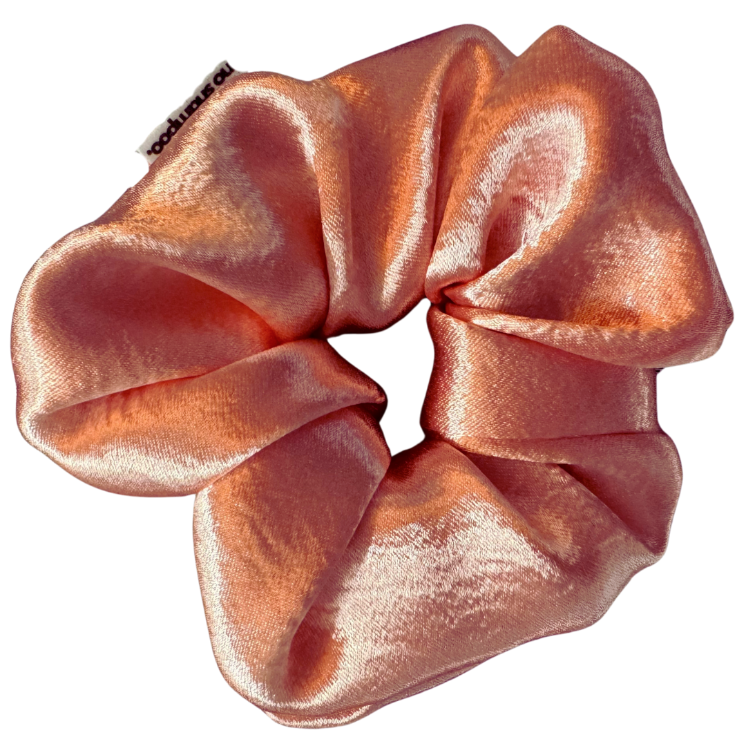 Pink Coral Satin Scrunchie