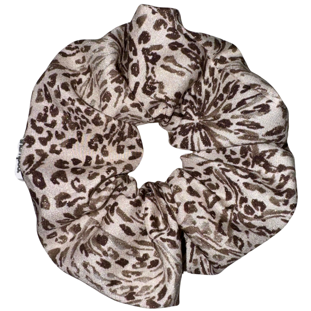 Glittery Safari Animal Print Scrunchie