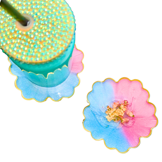 Flower coasters, handmade coasters, personalized coaster set to mix and match, decor