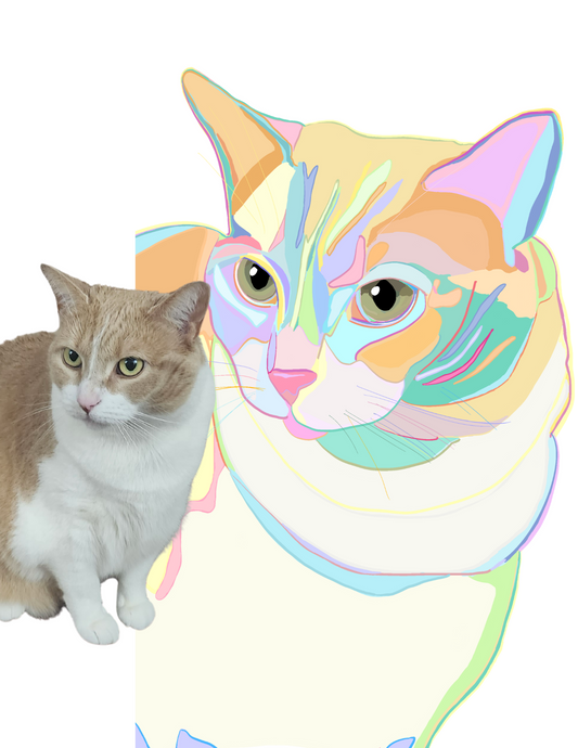 Individual Cat Pop Art Pet Portrait!